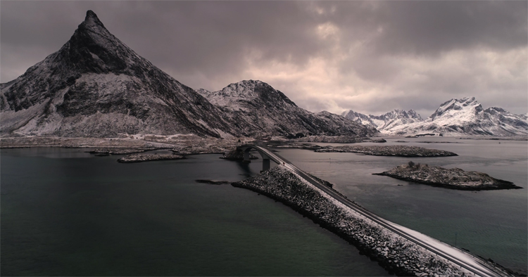 Lofoten eilanden, Noorwegen gefilmd met DJI Phantom 4 Pro
