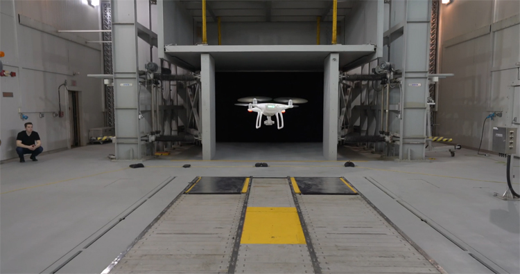 DJI Phantom 4 getest in windtunnel